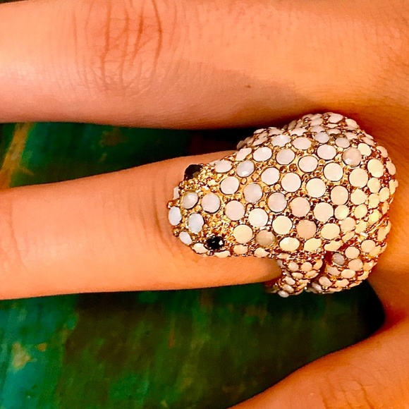 Rhinestone Frog Stretch Rings - Picture 8 of 8